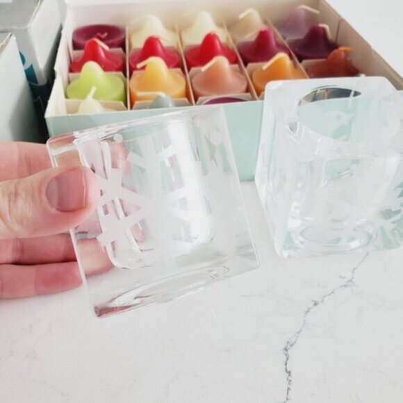 NWT Partylite Winter Frost Votive Holders &  Scents Of The Season 20 Candle Set - Picture 2 of 8